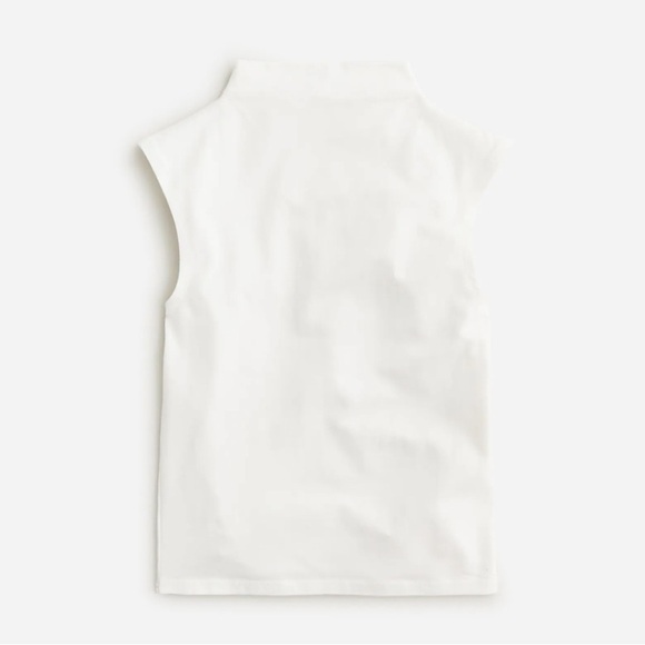 J. Crew Fitted mockneck tank top in stretch cotton blend BY373 White M - Picture 3 of 6